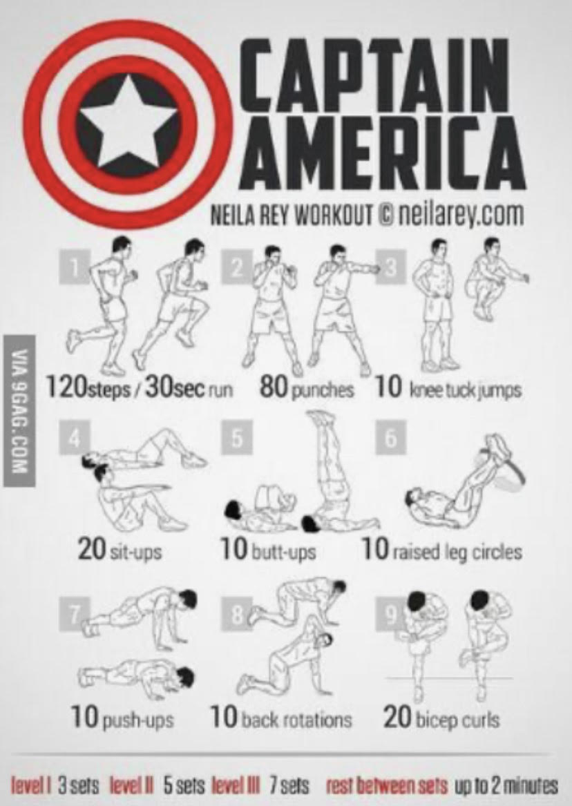 Captain America Workout First Tee Central Carolina